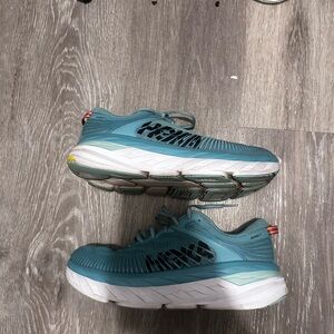 Hoka Blue and White Athletic Shoes